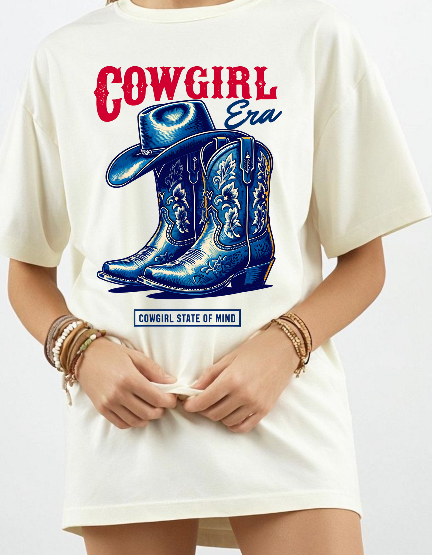 Cowgirl Era Blue Boots PNG