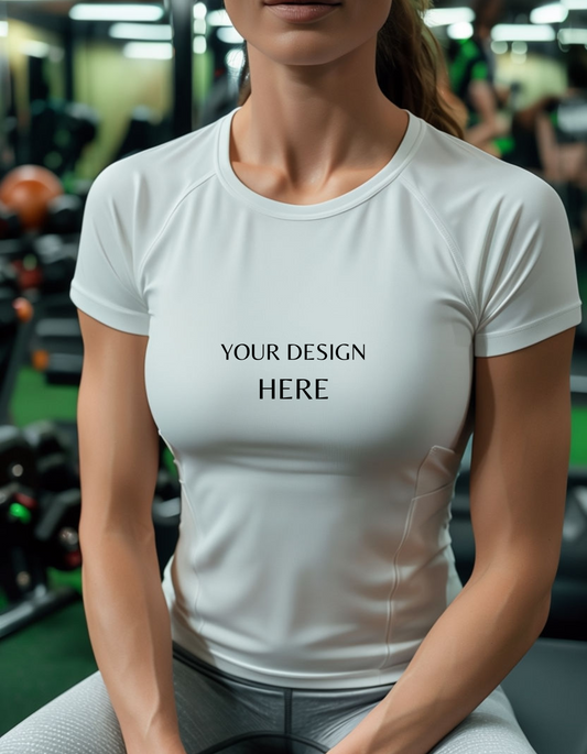 White t shirt gym mock up